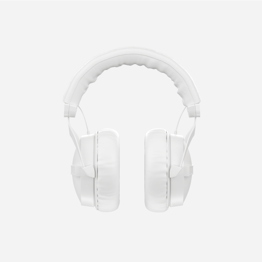 3d White Headphones