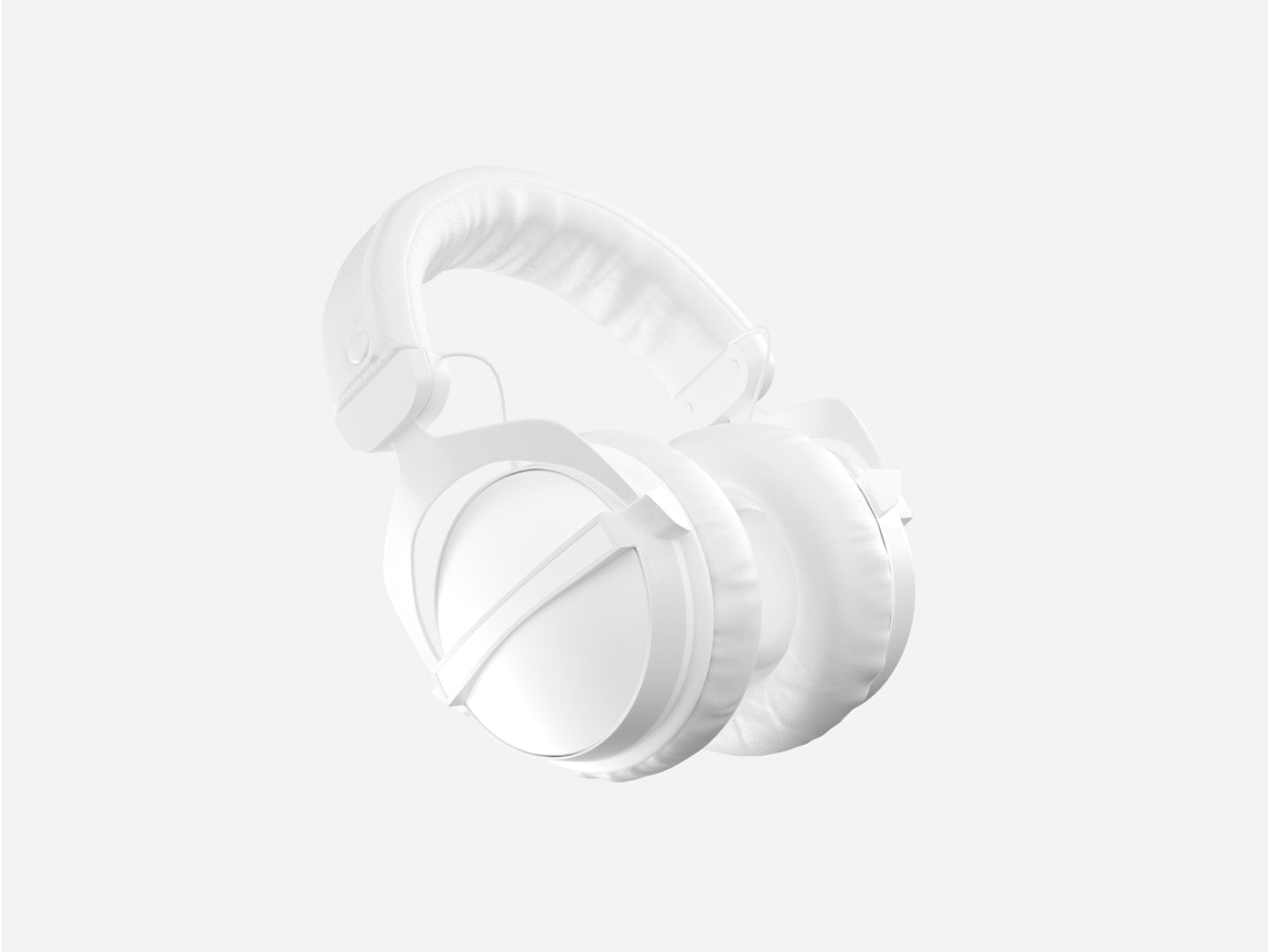 White 3D Headphones