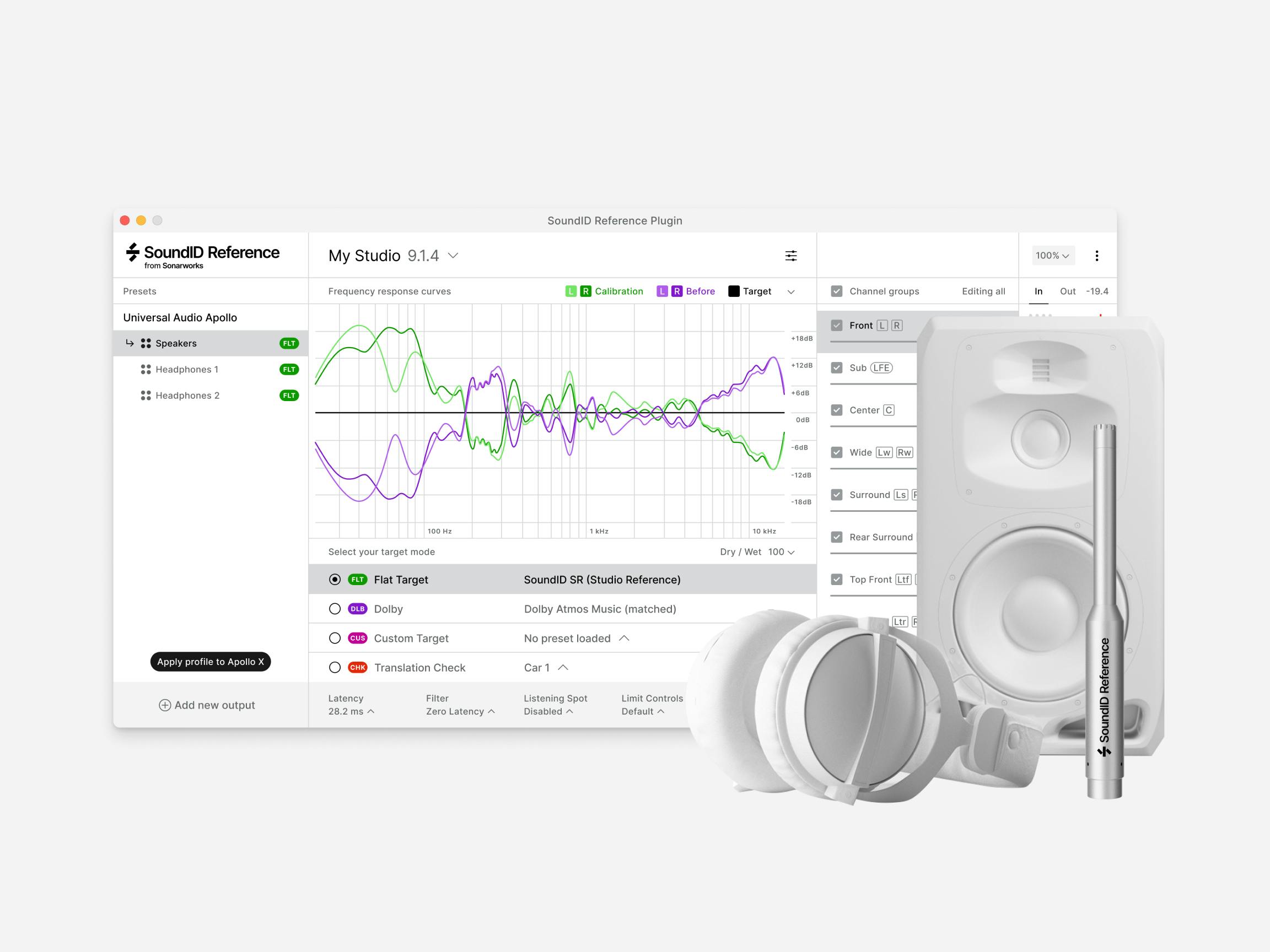 Soundid Reference For Multichannel White Speaker Headphones And Measurement Microphone