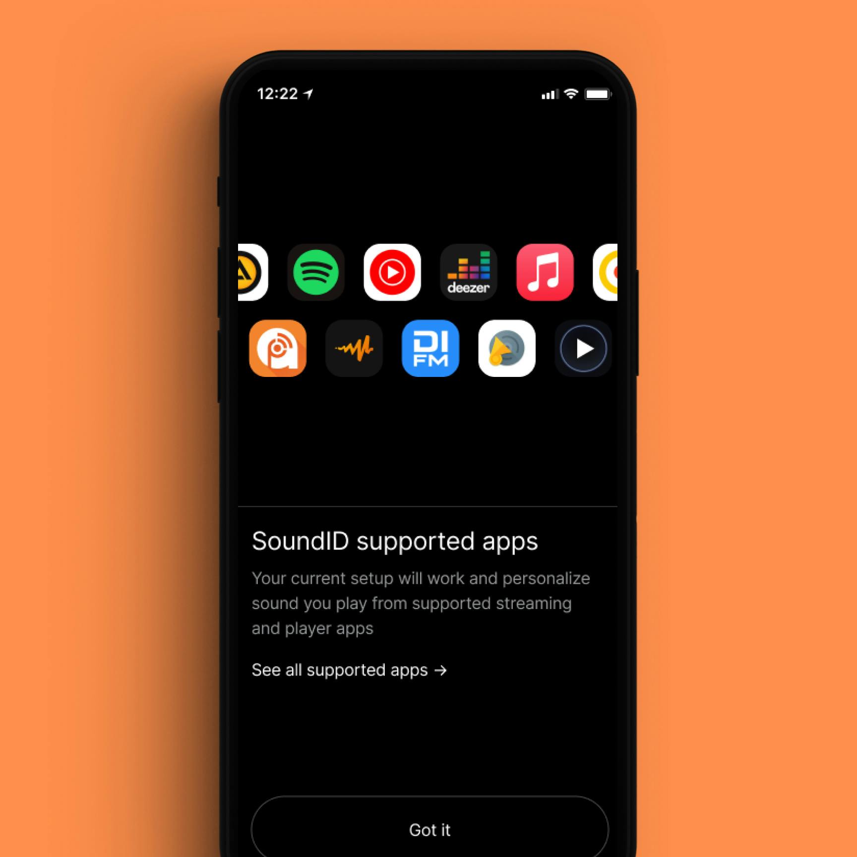 SoundID Mobile App Music Player List With Red Background