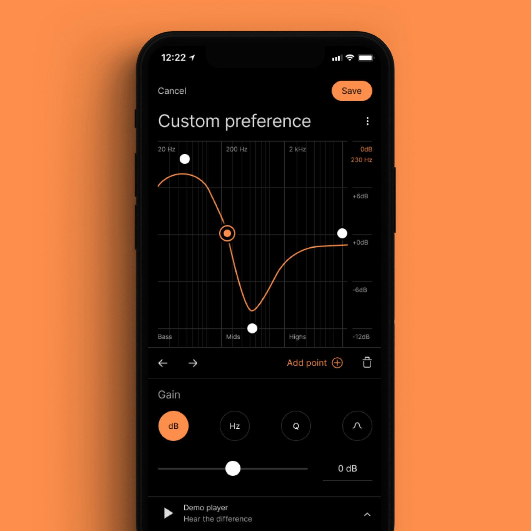 SoundID Mobile App Parametric Eq With Red Background